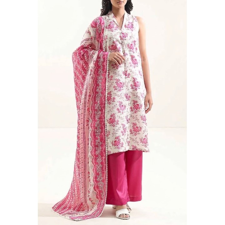 Saya Premium 3-Piece Printed Khaddar Suit – Unstitched winter Collection